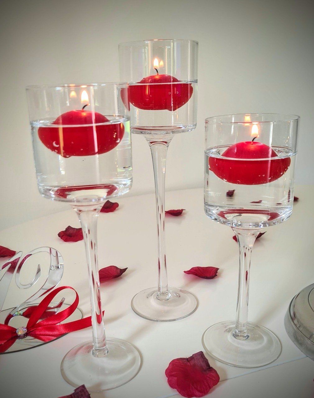 Table Romantique - Bougies flottantes